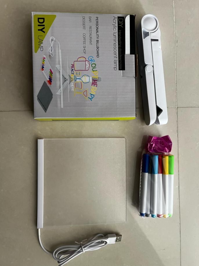 3D LED Light Glass Acrylic Writing pad - INSTATAKE