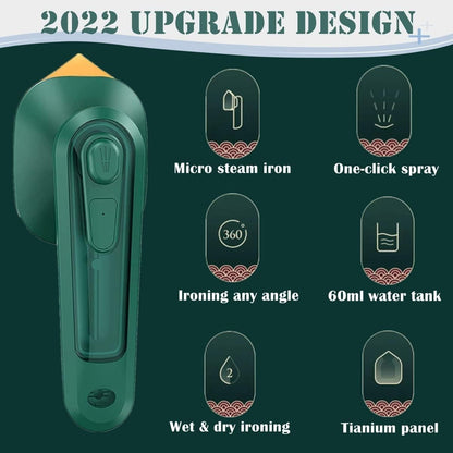 Portable Travel Steamer & Mini Handheld Iron – Dry & Wet Press for Home & On-the-Go - INSTATAKE