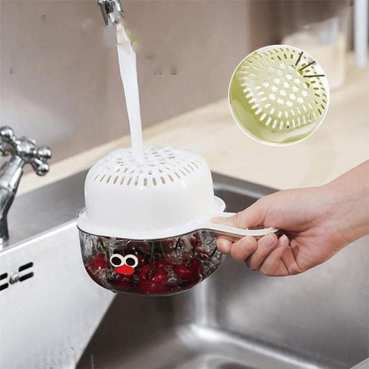 Strainer Dual-Layer Veggie & Fruit Draining Basket with Handle - INSTATAKE