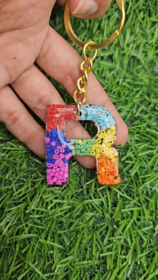 Personalized Resin Alphabet Locket & Keychain — Custom Letters, Keepsake Gift